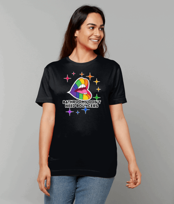 Gildan Heavy Cotton T-Shirt Bathrooms Don't Need Bouncers BLACK